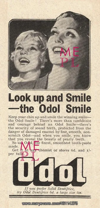 : 1940 UK Magazine Odol Toothpaste Advert : 1940 UK Magazine Odol Toothpaste Advert