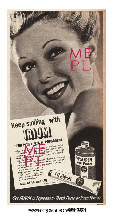 : 1940 UK Magazine Pepsodent toothpaste Advert : 1940 UK Magazine Pepsodent toothpaste Advert