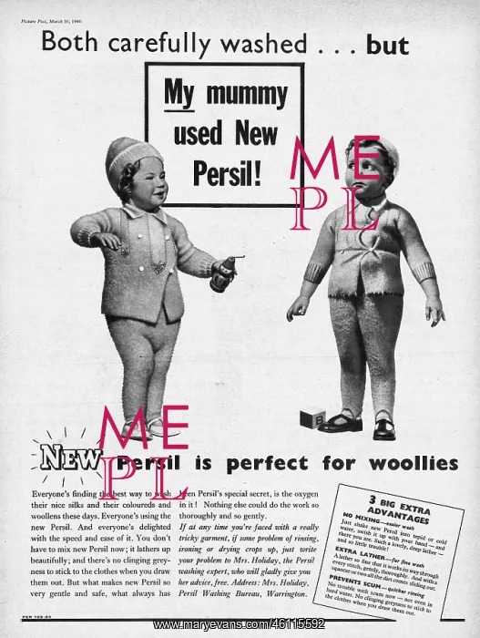 : 1940 UK Magazine Persil Advert : 1940 UK Magazine Persil Advert