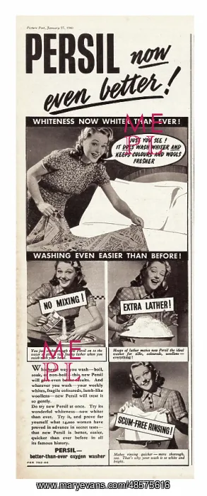 : 1940 UK Magazine Persil Advert : 1940 UK Magazine Persil Advert