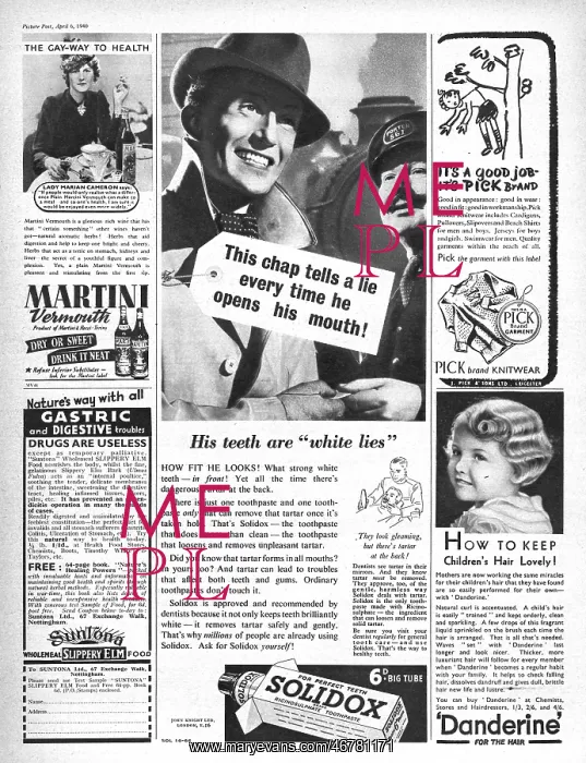 : 1940 UK Magazine Solidox Toothpaste Advert : 1940 UK Magazine Solidox Toothpaste Advert