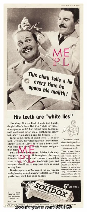 : 1940 UK Magazine Solidox Toothpaste Advert : 1940 UK Magazine Solidox Toothpaste Advert
