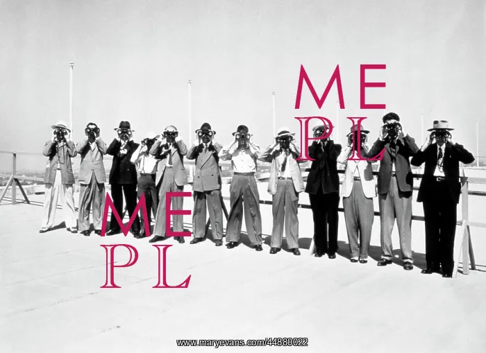  : 1940s 12 Men In A Row Looking