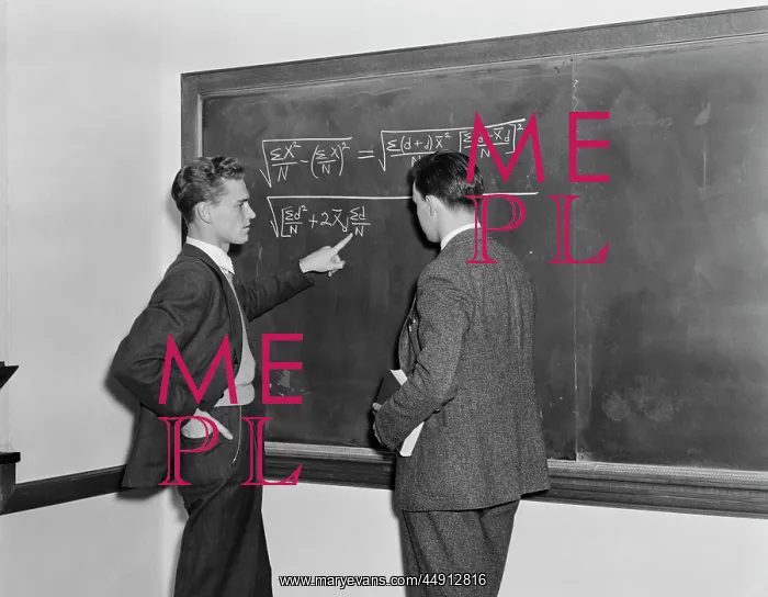 : 1940s 2 STUDENTS PROFESSORS MATHEMATICIANS BLACKBOARD : 1940s 2 STUDENTS PROFESSORS MATHEMATICIANS BLACKBOARD