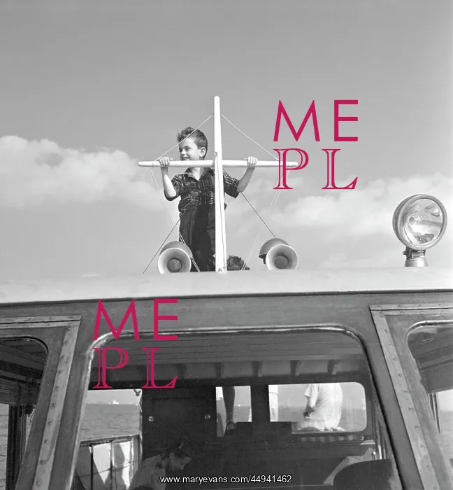  : 1940s Boy Standing On Top Of Motor