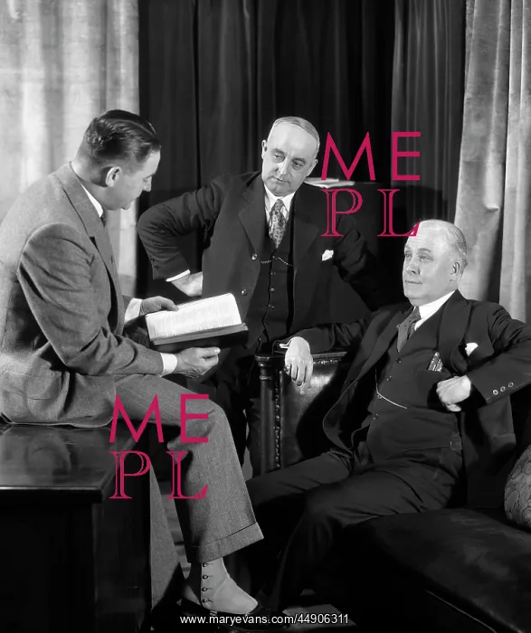 : 1940s Group Of Three Businessmen : 1940s Group Of Three Businessmen