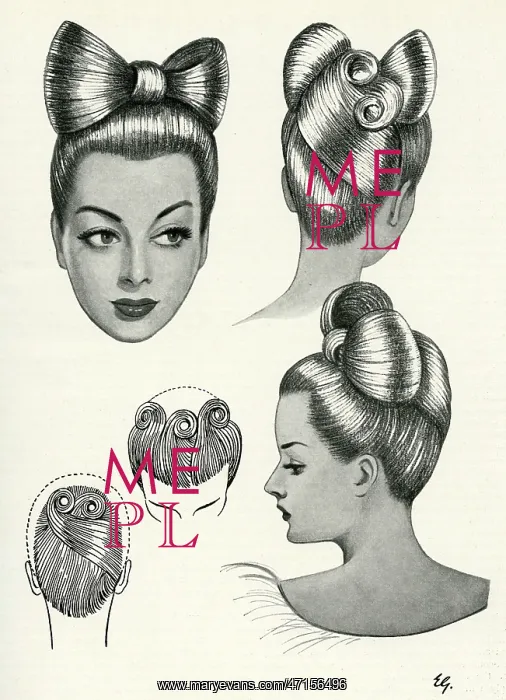 : 1940s hairstyle - Bow : 1940s hairstyle - Bow