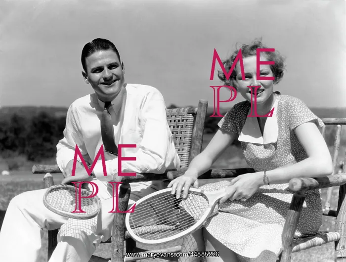 : 1940s Man And Woman Sitting In : 1940s Man And Woman Sitting In