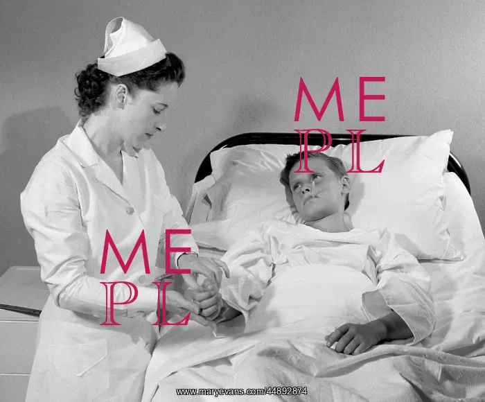  : 1940s Retro Child Boy Nurse Sick