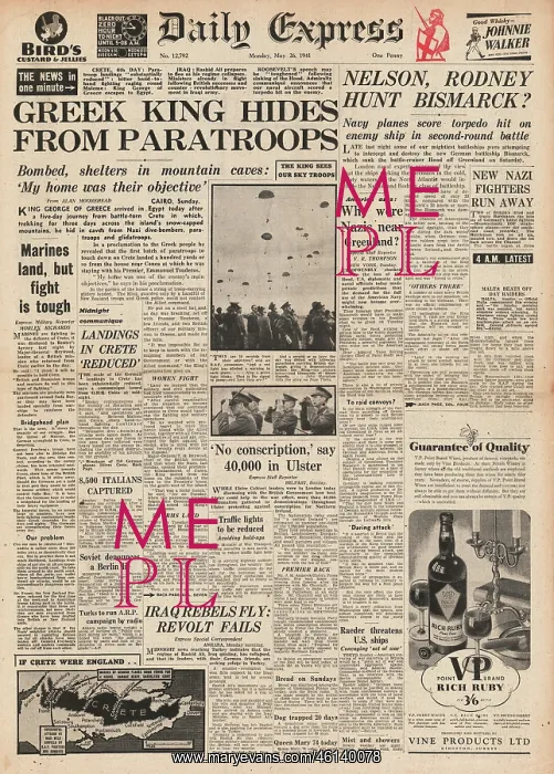 : 1941 Daily Express Battle for Crete : 1941 Daily Express Battle for Crete