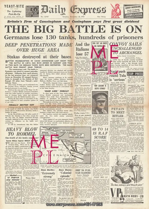 : 1941 Daily Express Battle for Libya : 1941 Daily Express Battle for Libya