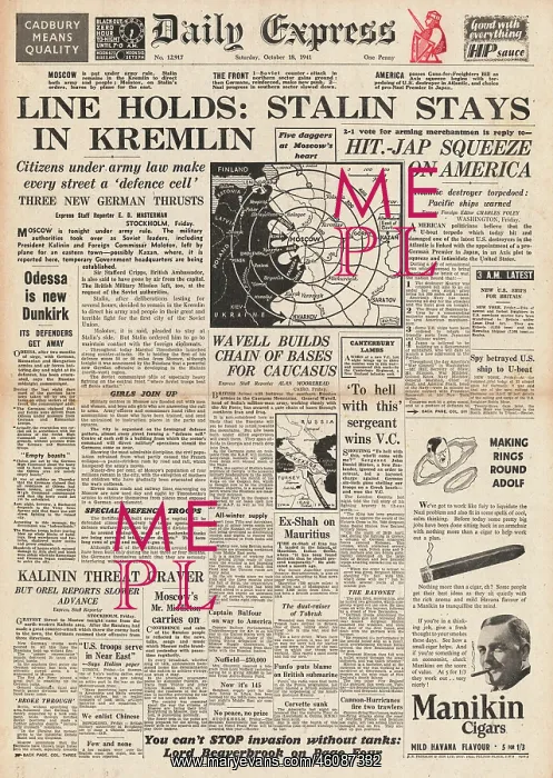 : 1941 Daily Express Battle for Moscow : 1941 Daily Express Battle for Moscow