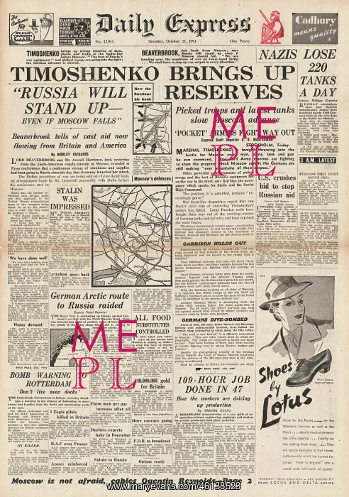 : 1941 Daily Express Battle for Moscow : 1941 Daily Express Battle for Moscow
