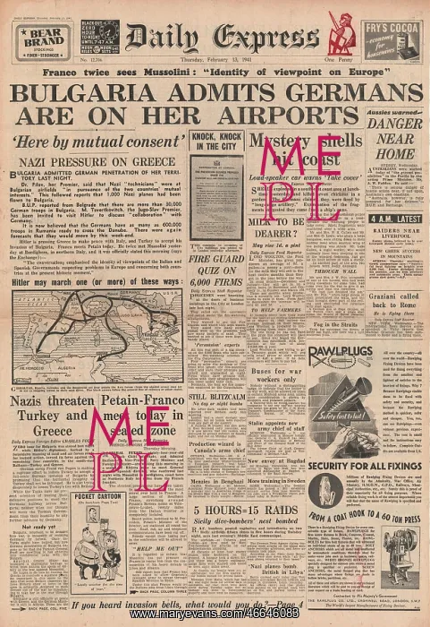 : 1941 Daily Express German Forces in Bulgaria : 1941 Daily Express German Forces in Bulgaria