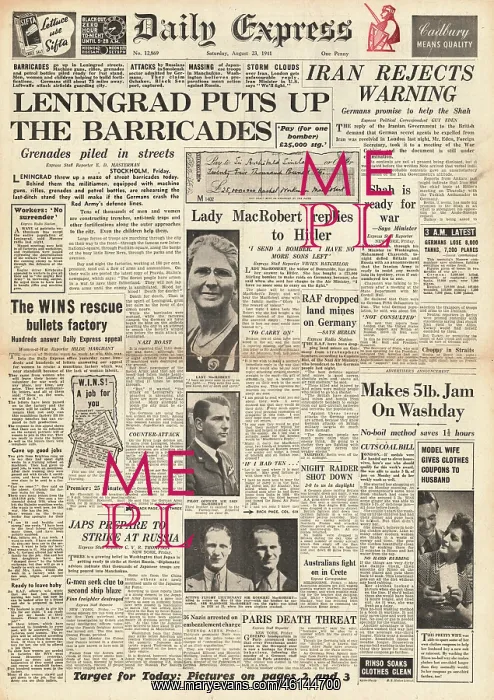  : 1941 Daily Express Siege of Leningrad