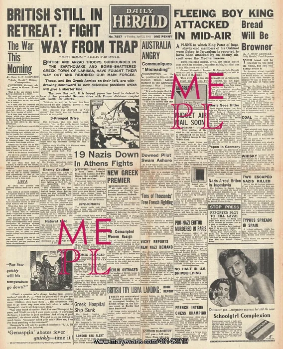: 1941 Daily Herald Battle for Greece : 1941 Daily Herald Battle for Greece