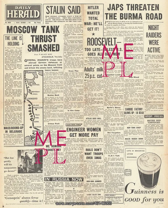 : 1941 Daily Herald Battle for Moscow : 1941 Daily Herald Battle for Moscow