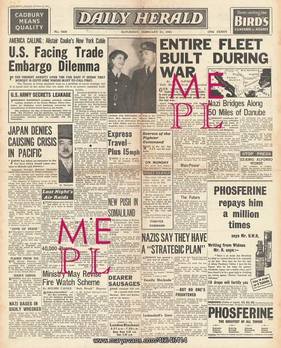 : 1941 Daily Herald US faces Trade Embargo : 1941 Daily Herald US faces Trade Embargo