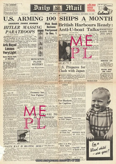 : 1941 Daily Mail US arms Merchant Fleet : 1941 Daily Mail US arms Merchant Fleet