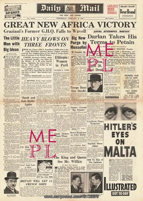 : 1941 Daily Mail British forces capture Cyrene : 1941 Daily Mail British forces capture Cyrene