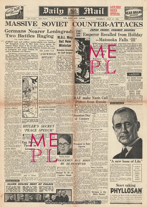 : 1941 Daily Mail Massive Russian Counter Attacks : 1941 Daily Mail Massive Russian Counter Attacks