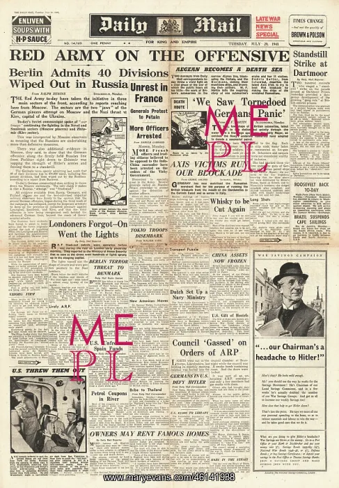 : 1941 Daily Mail Russian Army on the offensive : 1941 Daily Mail Russian Army on the offensive
