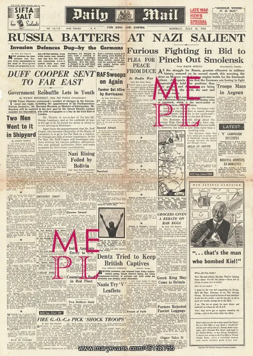 : 1941 Daily Mail Russian Counter Attacks : 1941 Daily Mail Russian Counter Attacks
