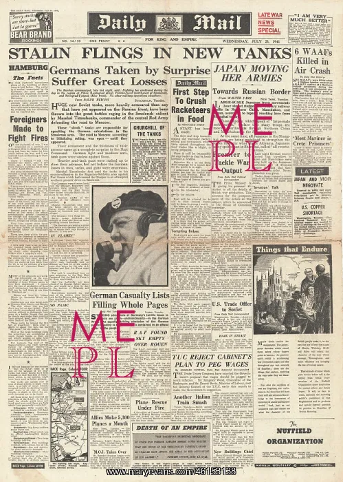 : 1941 Daily Mail Soviet Tank Offensive : 1941 Daily Mail Soviet Tank Offensive