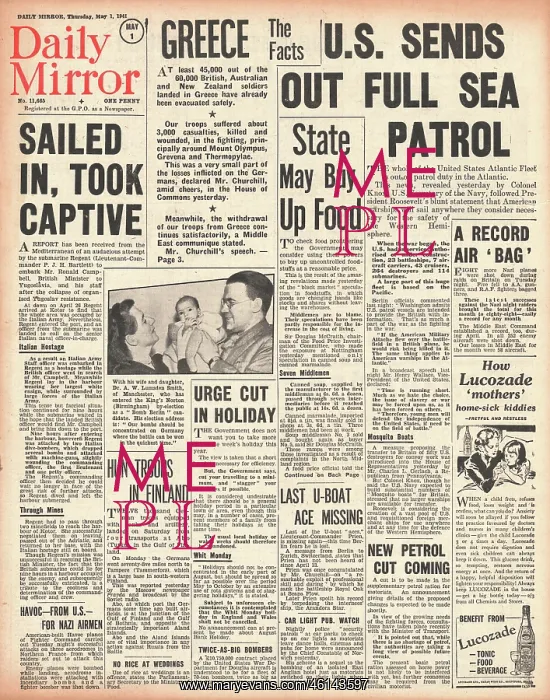 : 1941 Daily Mirror Allied Forces withdraw from Greece : 1941 Daily Mirror Allied Forces withdraw from Greece