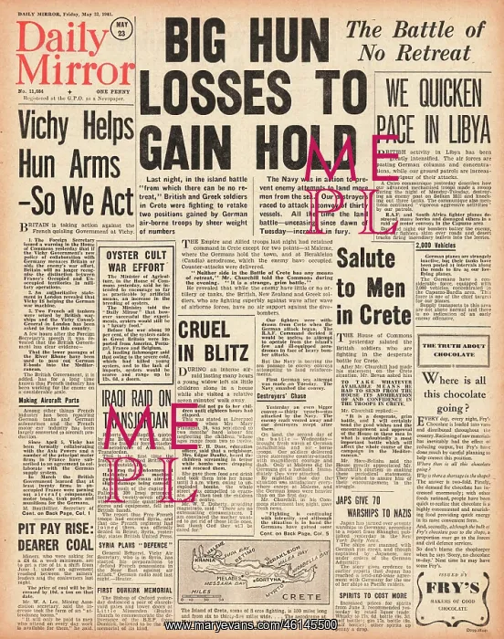  : 1941 Daily Mirror Battle for Crete