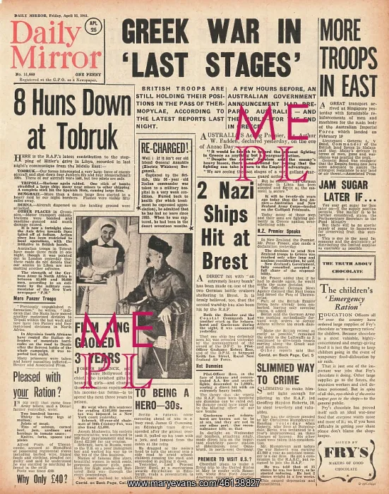 : 1941 Daily Mirror Battle for Greece : 1941 Daily Mirror Battle for Greece