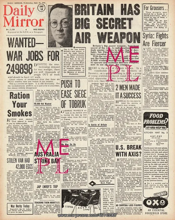 : 1941 Daily Mirror Radiolocation to detect German Bombers : 1941 Daily Mirror Radiolocation to detect German Bombers