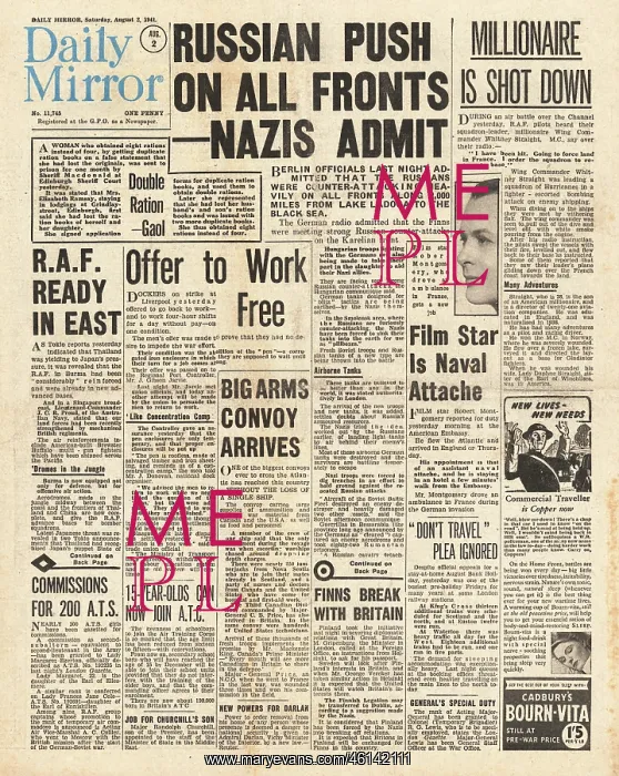 : 1941 Daily Mirror Russian Counter Attack along Eastern Front : 1941 Daily Mirror Russian Counter Attack along Eastern Front