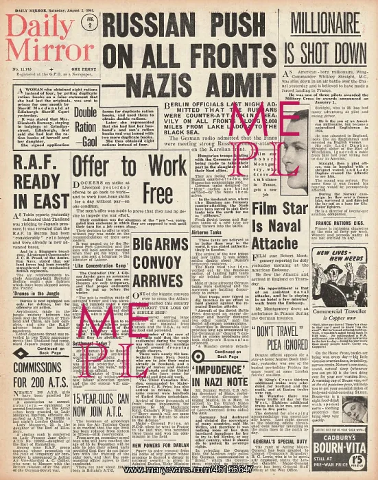 : 1941 Daily Mirror Russian Counter Attack along Eastern Front : 1941 Daily Mirror Russian Counter Attack along Eastern Front