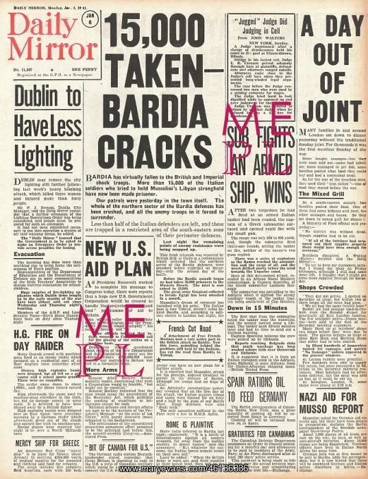 : 1941 Daily Mirror Surrender of Bardia to Allied Forces : 1941 Daily Mirror Surrender of Bardia to Allied Forces