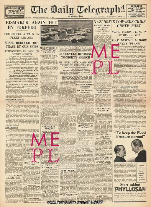 : 1941 Daily Telegraph Battle for Crete : 1941 Daily Telegraph Battle for Crete