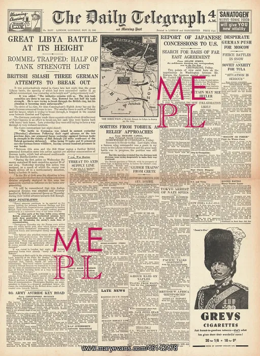 : 1941 Daily Telegraph Battle for Libya : 1941 Daily Telegraph Battle for Libya