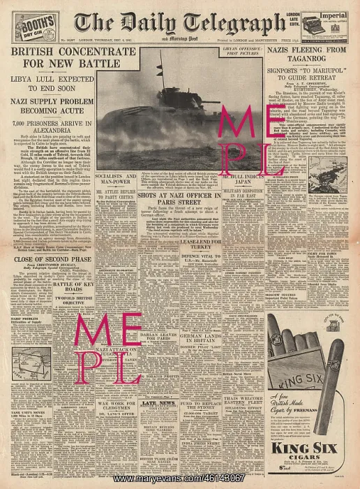: 1941 Daily Telegraph Battle for Libya : 1941 Daily Telegraph Battle for Libya