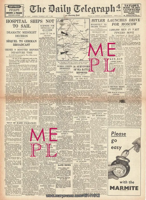 : 1941 Daily Telegraph Delay in Mercy Ships Exchange : 1941 Daily Telegraph Delay in Mercy Ships Exchange