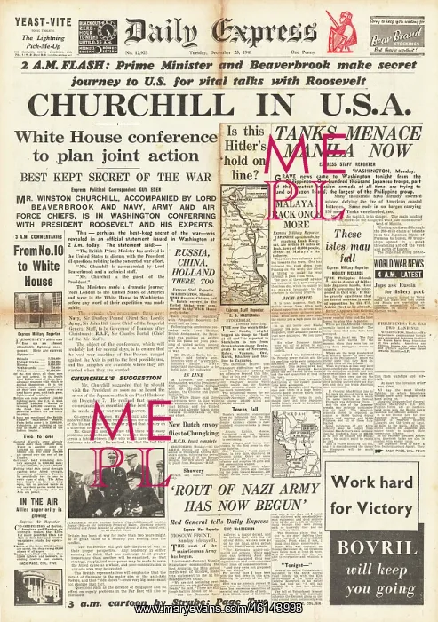  : 1941 The Express Churchill in Washington for talks