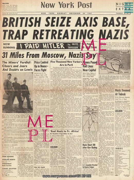 : 1941 New York Post Battle for Libya : 1941 New York Post Battle for Libya
