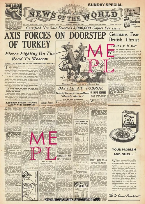 : 1941 News of the World Axis Forces on Turkish Border : 1941 News of the World Axis Forces on Turkish Border