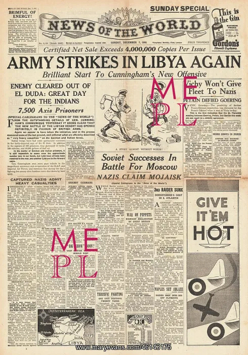 : 1941 News of the World Imperial Forces attack in Libya : 1941 News of the World Imperial Forces attack in Libya