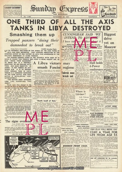 : 1941 Sunday Express Battle for Libya : 1941 Sunday Express Battle for Libya