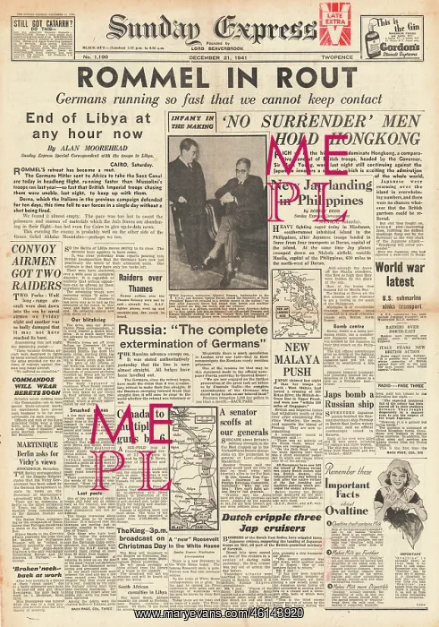 : 1941 Sunday Express Rommel in Full retreat in Libya : 1941 Sunday Express Rommel in Full retreat in Libya