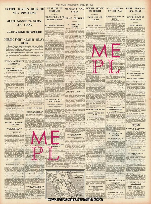 : 1941 The Times Battle for Greece : 1941 The Times Battle for Greece