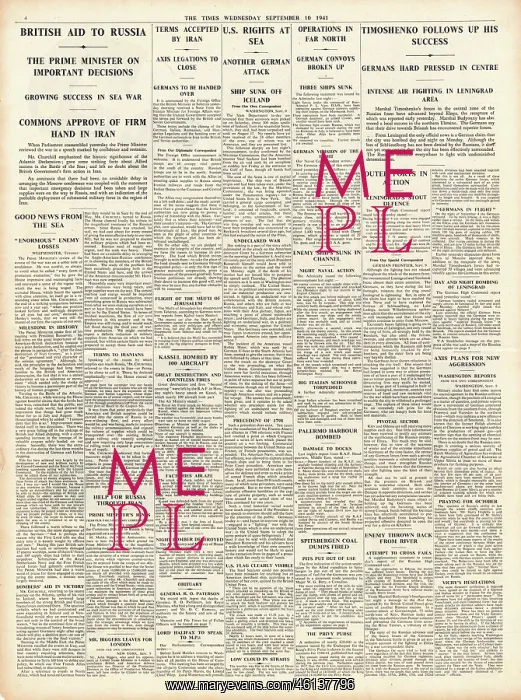 : 1941 The Times British aid to Russia : 1941 The Times British aid to Russia