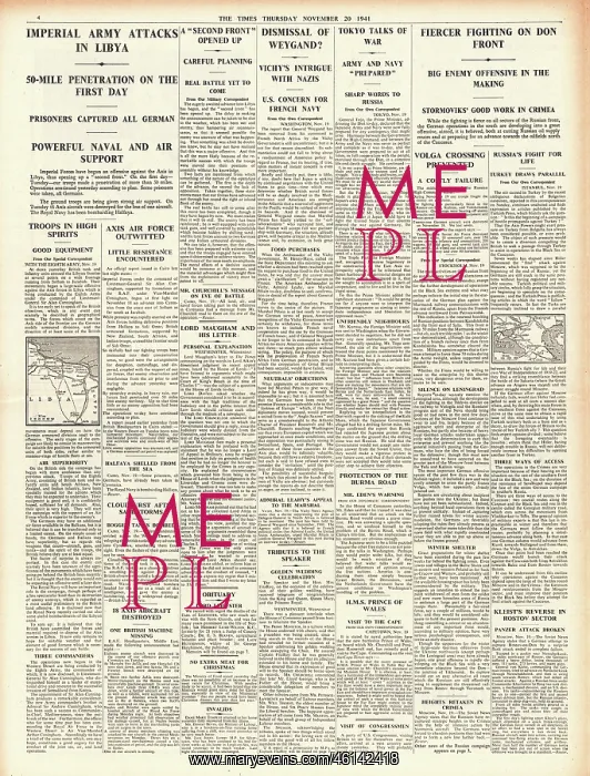 : 1941 The Times British forces advance in Libya : 1941 The Times British forces advance in Libya