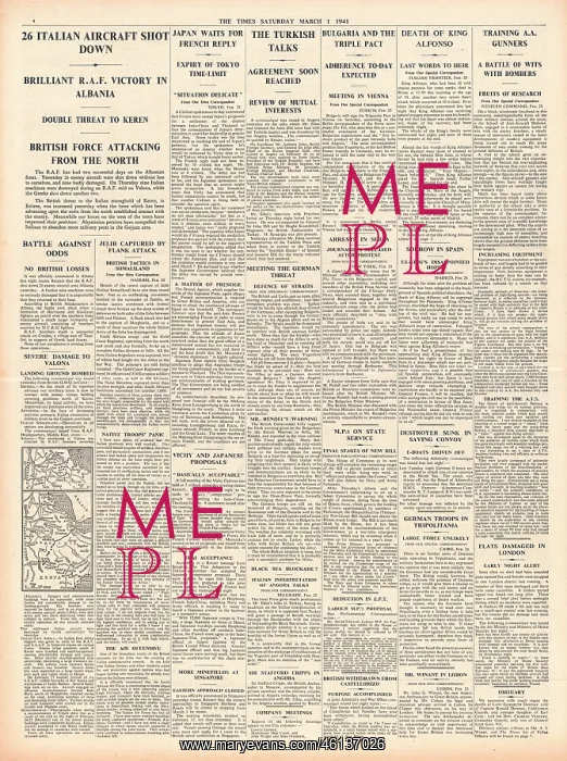 : 1941 The Times Bulgaria to join Axis : 1941 The Times Bulgaria to join Axis