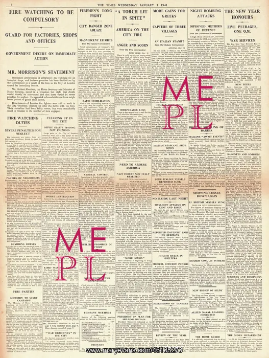 : 1941 The Times Compulsary fire watching : 1941 The Times Compulsary fire watching